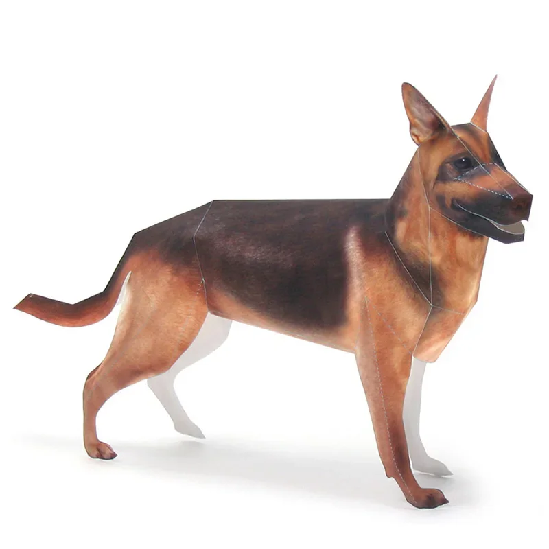 Art Craft Cardboard - Deutscher Schäferhund Origami Kunst Haustier Papiermodell