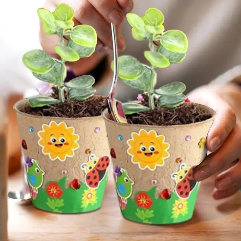 Art And Craft For Nursery - DIY Papier-Blumentopf Bastelset mit Kuppelabdeckung Kreatives