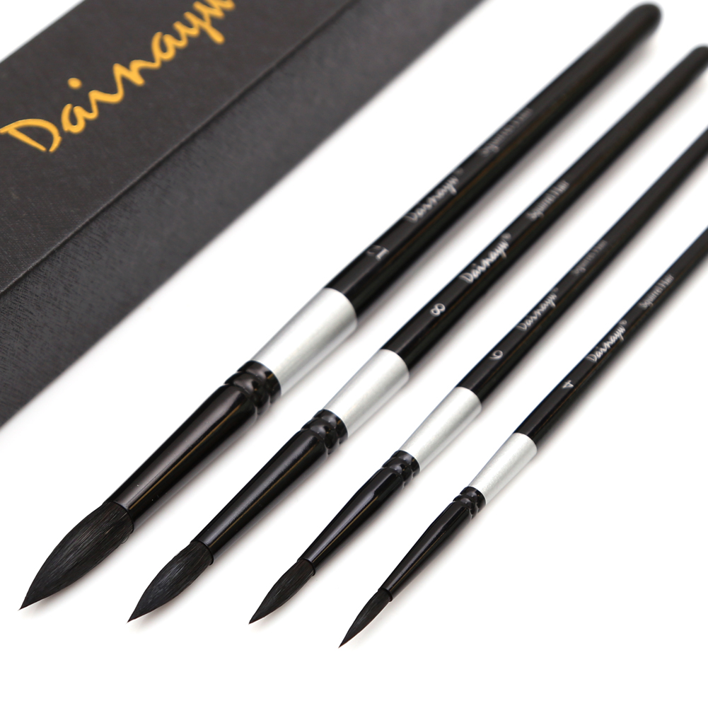 Gouache Paint Set - Dainayw 4 Pinsel Eichhörnchen Haar &