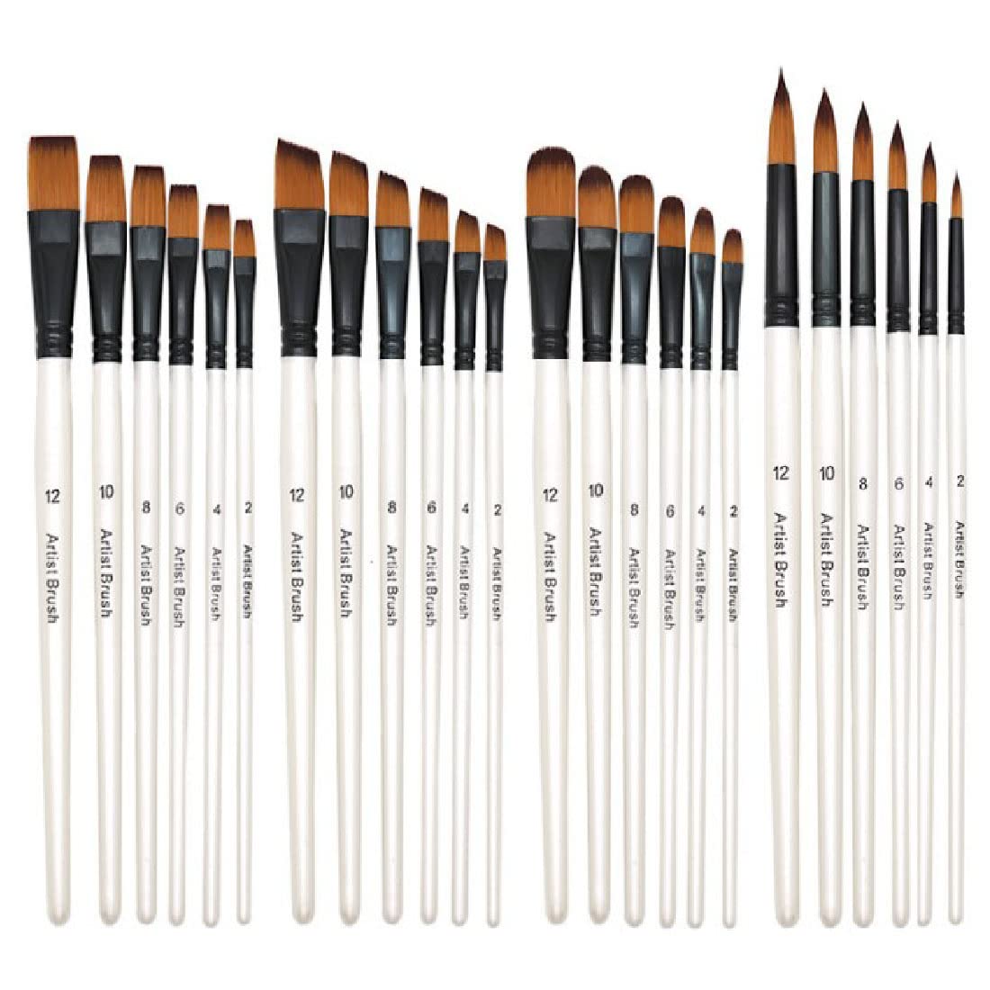Gouache Paint Set - BOMEIJIA Pinselset, rund, flacher Winkel, Haselnuss,