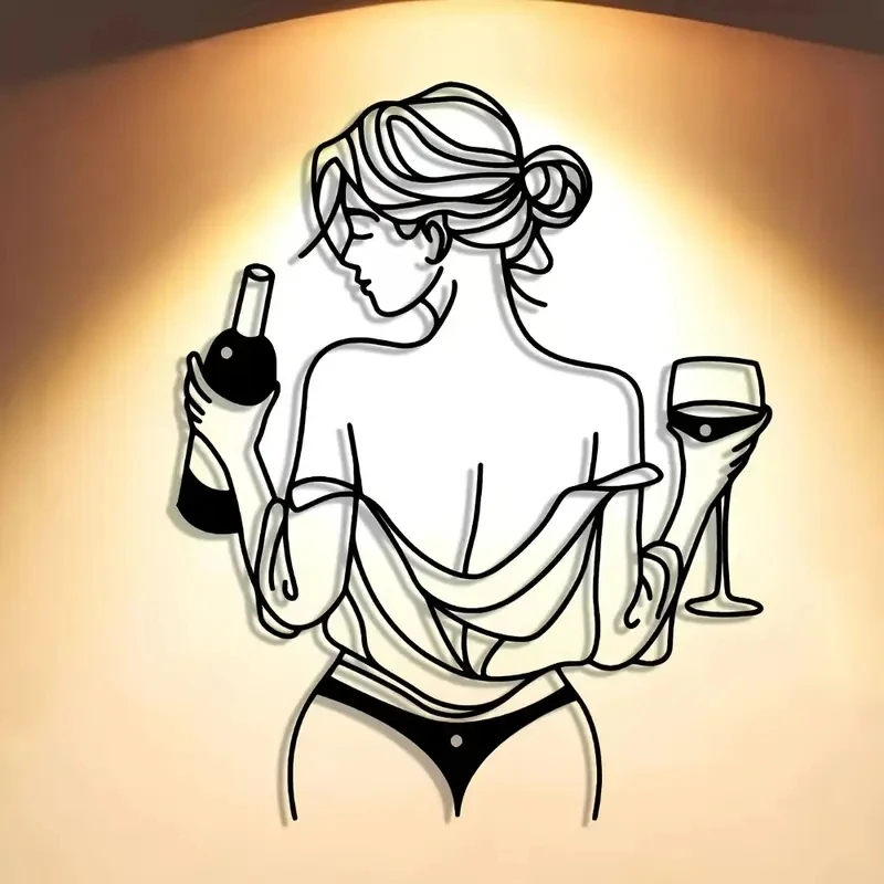 Art Craft Bar - Abstrakte Kunst Feiner Wein Metall-Wanddekoration Weihnachten