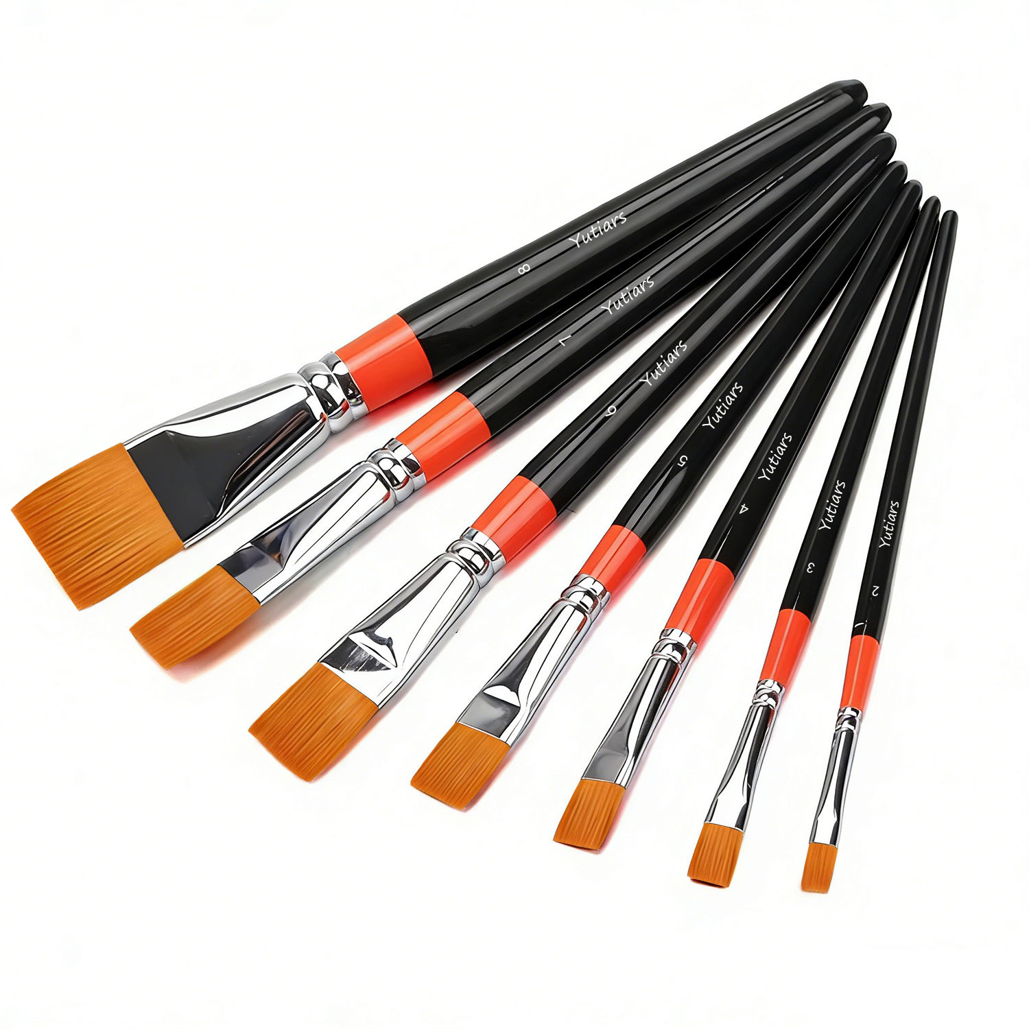 Gouache Paint Set - 8-teiliges professionelles flaches Künstlerpinsel-Set mit weichen