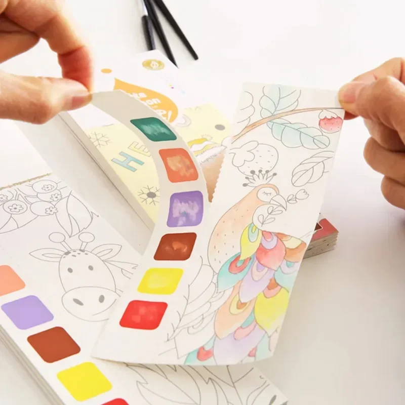 Gouache Paint Set - Kinder Tragbare Aquarell Malerei Buch Farbe